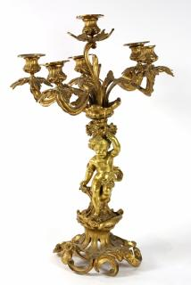 Louis XV style gilt bronze candelabra Louis XV style gilt