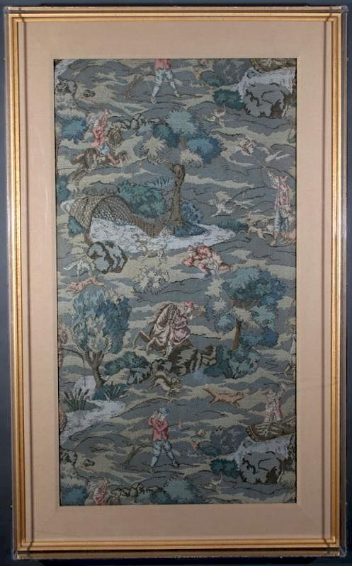AN AUBUSSON TAPESTRY REMNANT PROBABLY FRENCH AN AUBUSSON TAPESTRY REMNANT