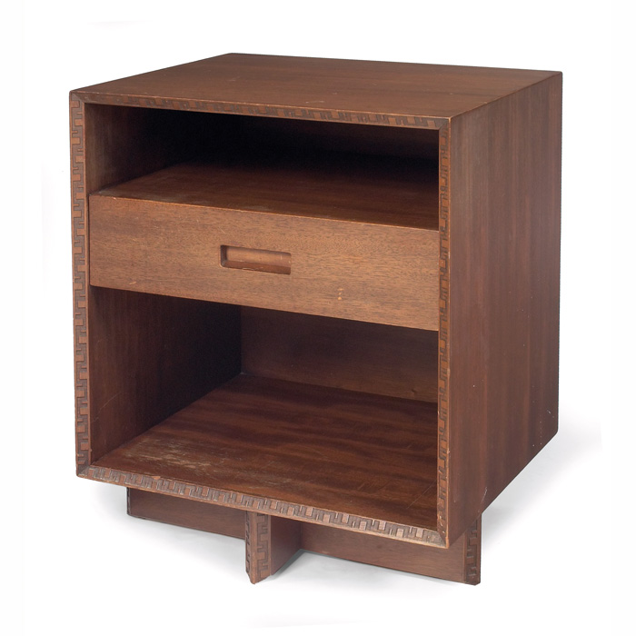 Frank Lloyd Wright side table manufactured by Heritage Henredon single