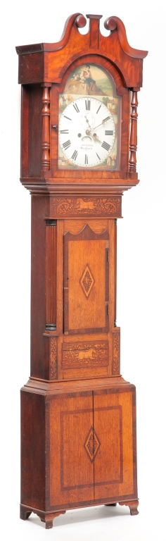 ENGLISH GEORGIAN TALL CASE CLOCK Third quarter 18th century oak