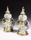 VASES Pair of rare circa 1730 Vienna du Paquier two