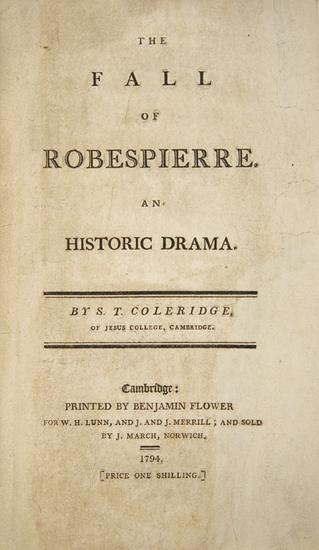COLERIDGE Samuel Taylor 1772 1834 The Fall of Robespierre An