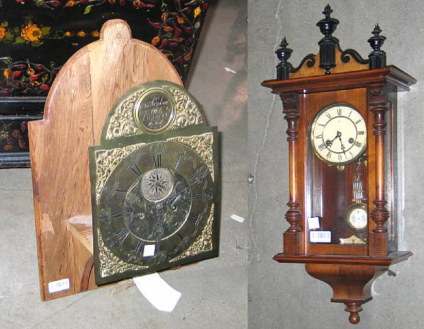 A George III long case clock movement and a Junghans