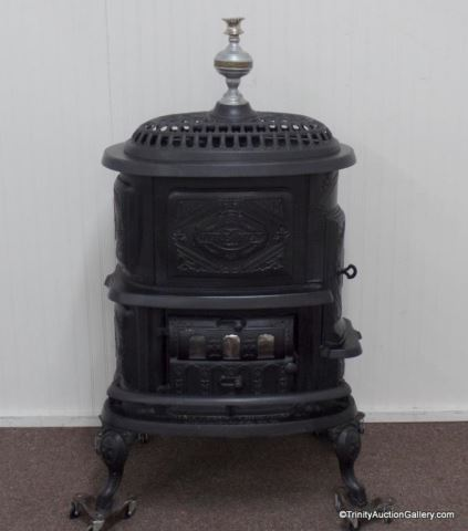 Antique c 1900 Cast Iron Crown Jewel Wood Stove 23