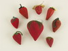 NEEDLE SHARPENERS Lot of eight Shaker made strawberry form needle