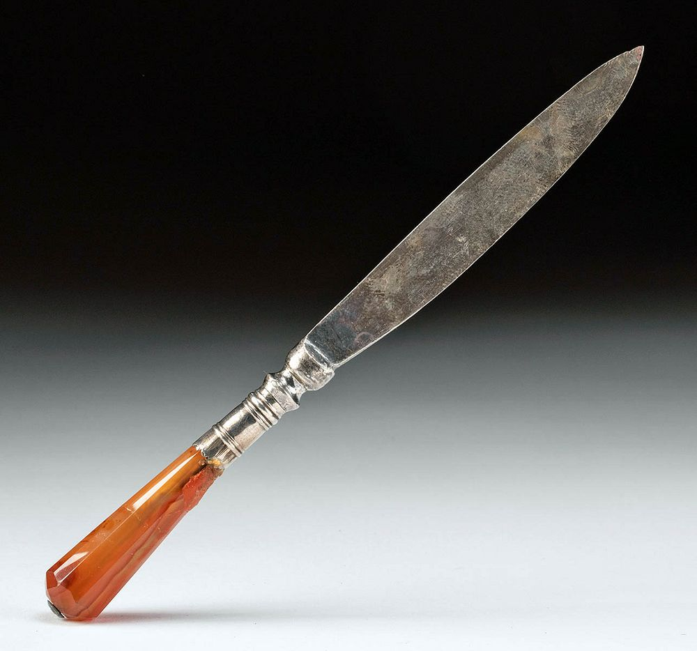 Victorian Silver Letter Opener w Carnelian Handle Originally Listed At