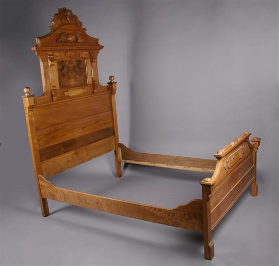 An Eastlake Walnut Bed Height of headboard 89 inches