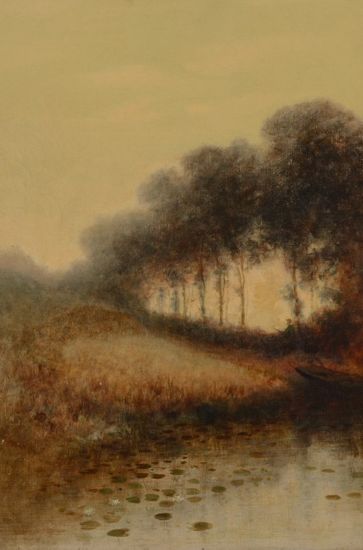 WOOD John Z American 1846 1919 October Hazy River Landscape