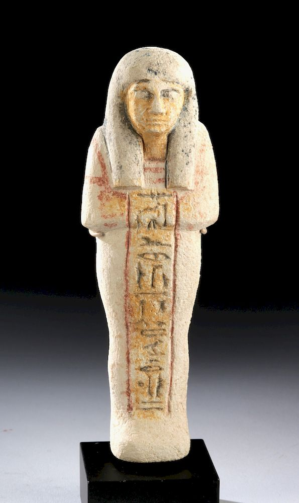 Rare Egyptian Polychrome Limestone Ushabti Ancient Egypt New Kingdom Ramesside