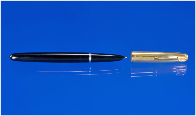 Parker A Parker 51 black aerometric medium nib inked but