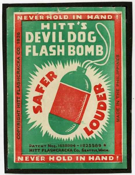 Hitt s Devil Dog Flashbomb Firecracker Label Class 1 Manufactured