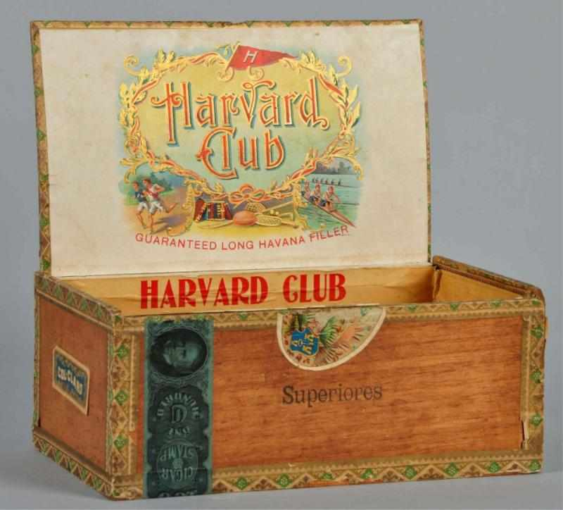Harvard Club Cigar Box Description Unusual sports related cigar box
