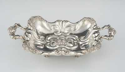 An Austrian Silver Repousse Armorial Centerpiece dated 1857 Of rectangular