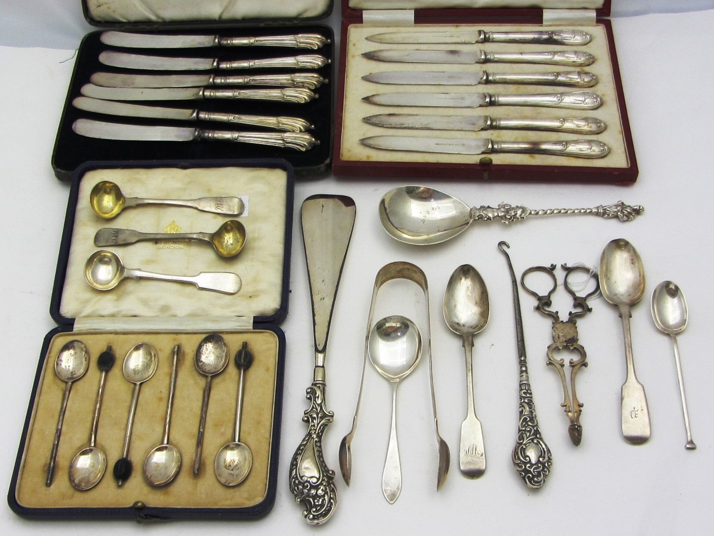 Silver and silver mounted wares comprising a pair of scissor