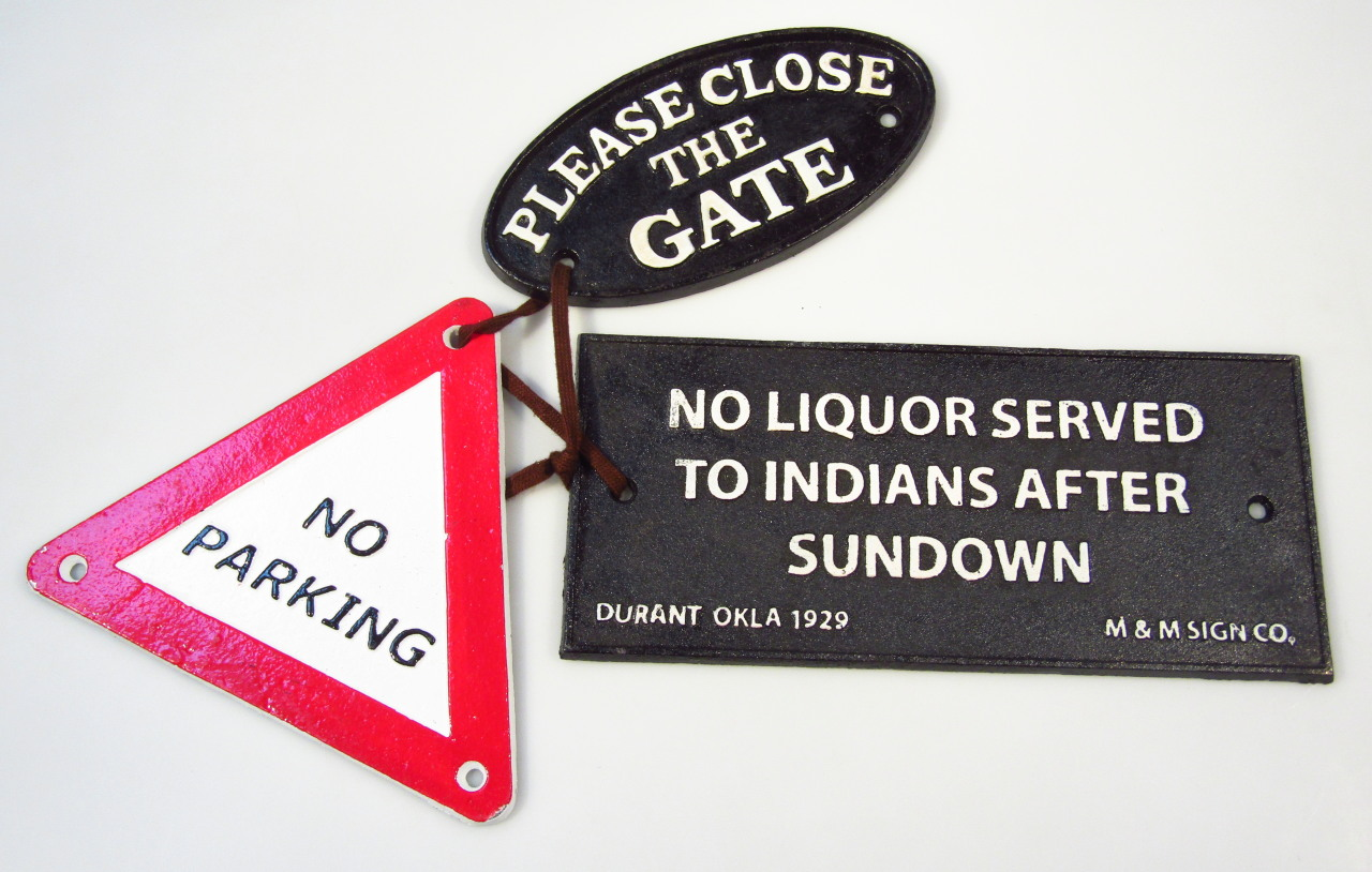 Three small signs