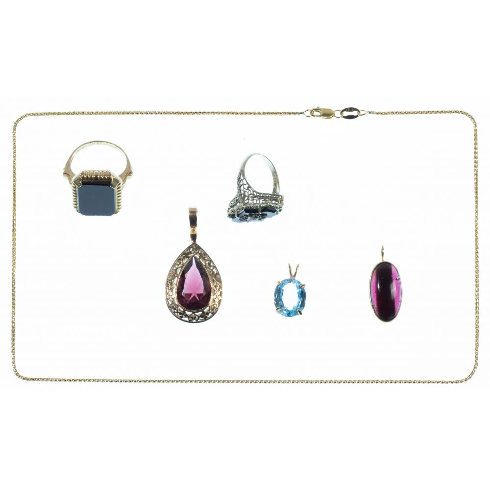 14K AND 10K GOLD JEWELRY ASSORTMENT 6 items including in