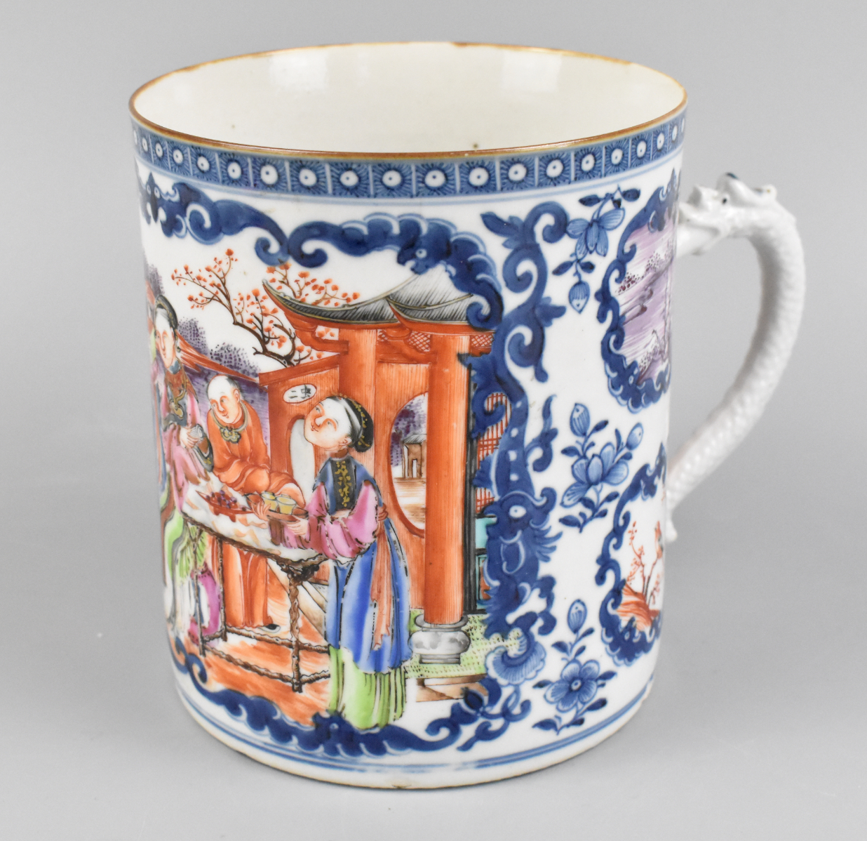 A Chinese Canton glazed large cup with handle dating from