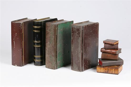 BOOK SHAPED BOXES AND CARVINGS American late 19th early 20th