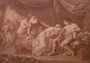 European School 18 19th century The Greeting stipple engraving in