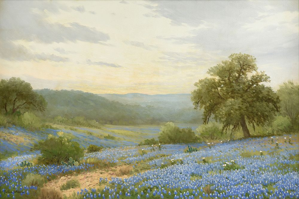 PORFIRIO SALINAS American Texas 1910 1973 A PAINTING Bluebonnets at