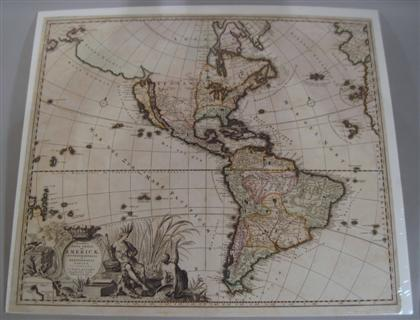 1 piece Partly Hand Colored Engraved Map Allard Carel Recentissima