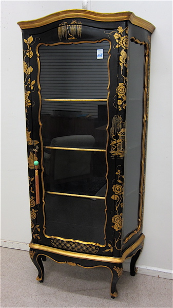 LOUIS XV STYLE JAPANNED VITRINE made in Spain 20th century