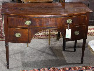 George III mahogany sideboard circa 1800 having a bow front