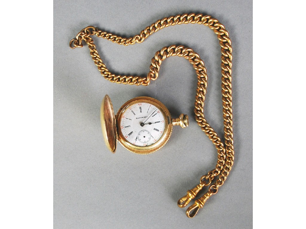 LADY S MARLBORO ROLLED GOLD HUNTER POCKET WATCH with Frances