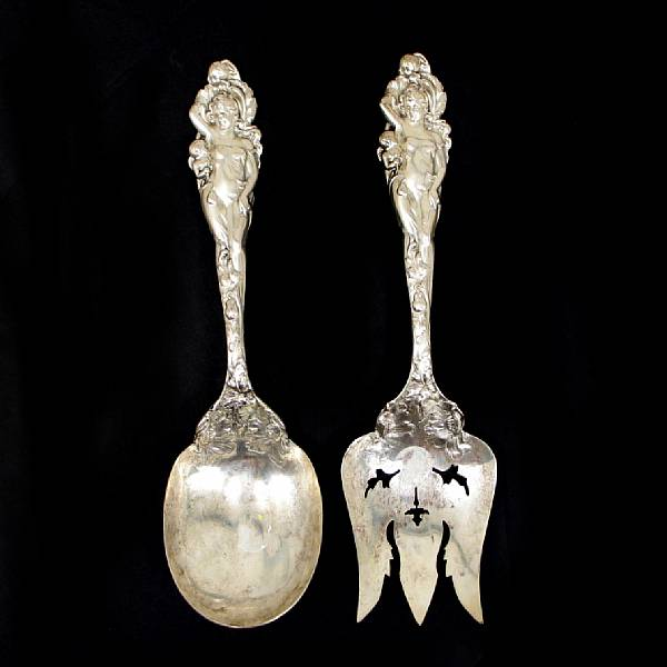 A sterling two piece salad serving setReed amp Barton Taunton