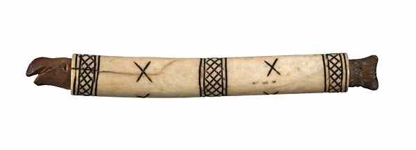 Eskimo Bone Needle Case Collected by Collected by Admiral Jefferson