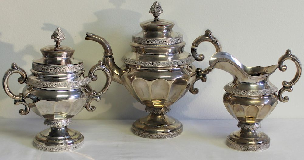 SILVER G Boyce 19th Century Coin Silver Tea Set Includes