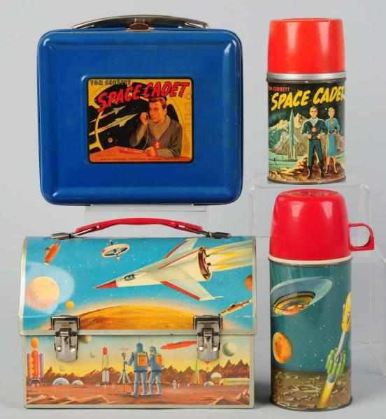 Lot of 2 Tin Litho Space Related Lunch Boxes Made