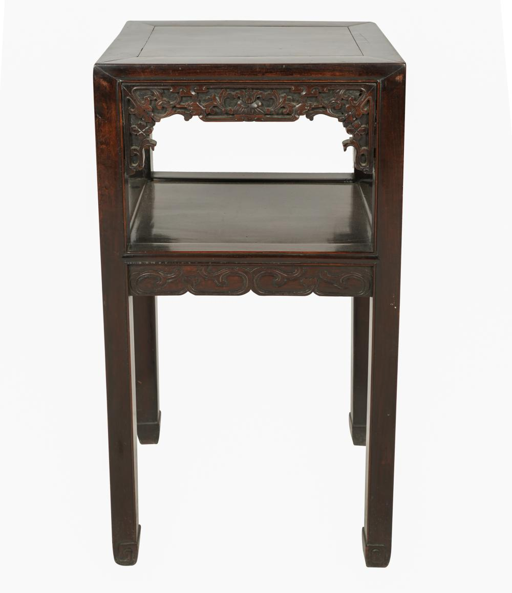 CHINESE CARVED HARDWOOD STANDrectangular Condition slight joint separation 17 inches