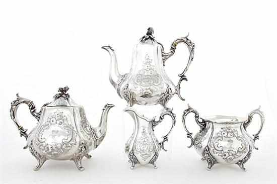 Victorian silverplate four piece tea and coffee service 19th century