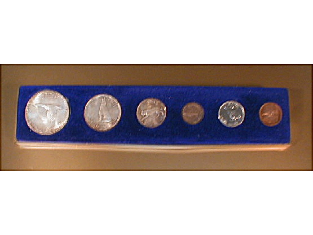 A Canadian 1967 Proof Set of six coins and two