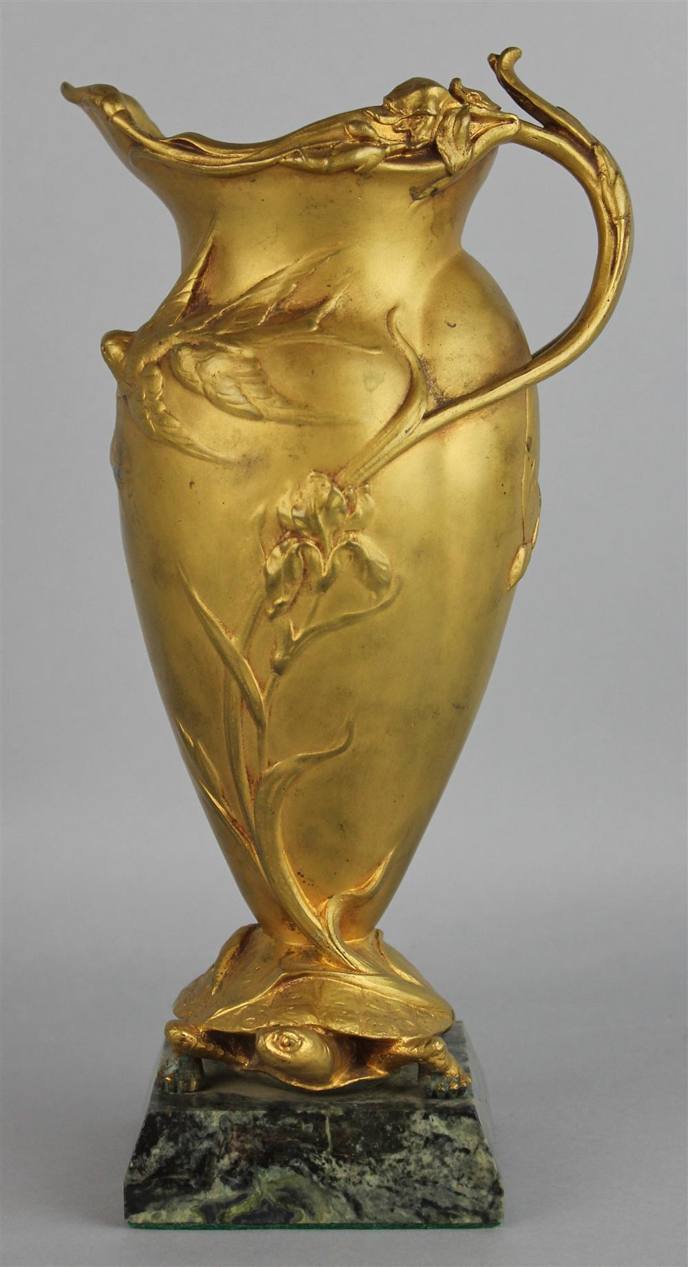 LOUIS THEOPHILE HINGRE FRENCH 1832 1911 GILT BRONZE EWER inscribed