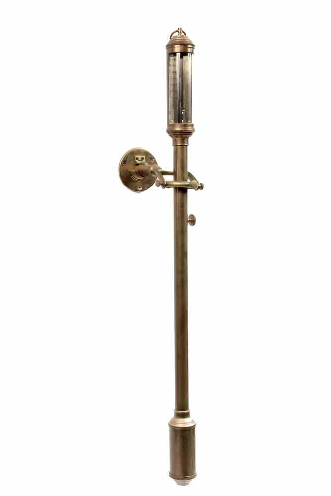 BRASS STICK BAROMETER Portuguese brass ship s stick barometer circa