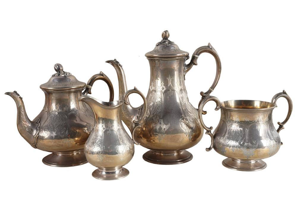 VICTORIAN STERLING TEA SERVICEDaniel and Charles Houle London the teapot