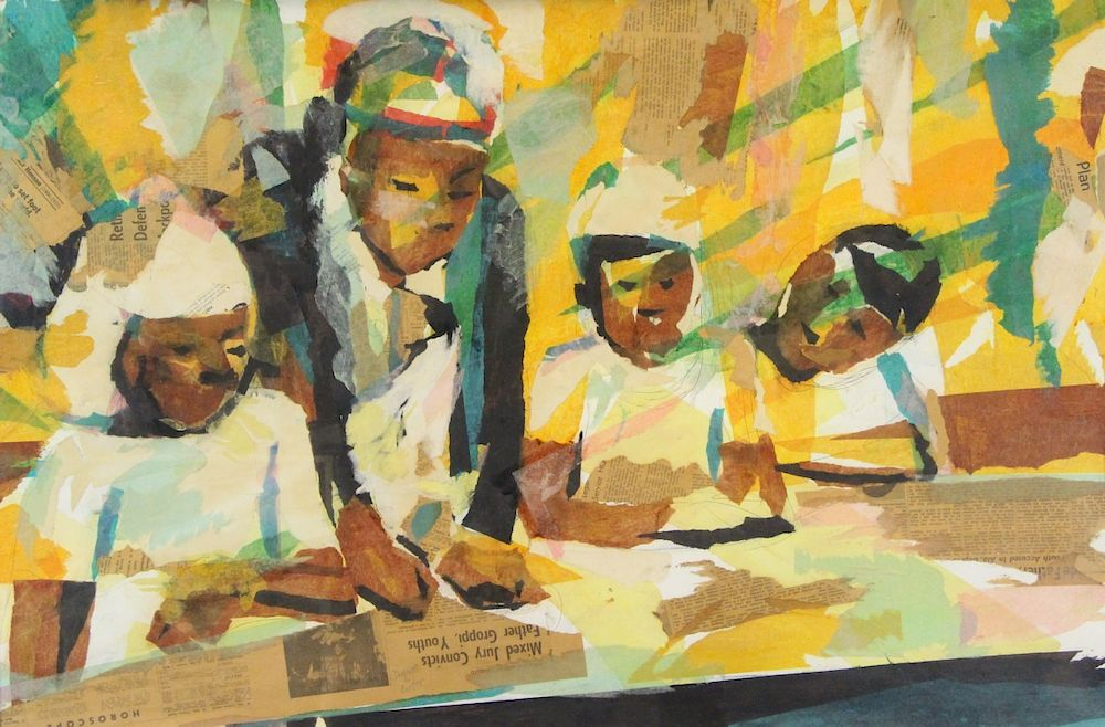 DONNIE R CARTER AFRICAN AMERICAN 20th CENTURY Mixed Media Collage