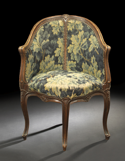 Louis XV Style Fruitwood Corner Bergere second quarter 19th century