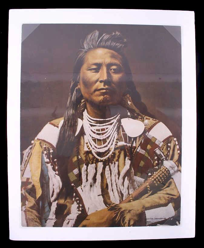 L A Huffman Plenty Coups Hand Tinted Photograph Offered for