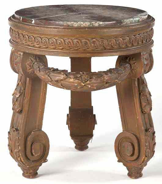 Italian Round Low Table with Marble Top19th century Rococo style