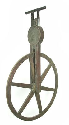 A 19th century mahogany waywiser with an iron bound six