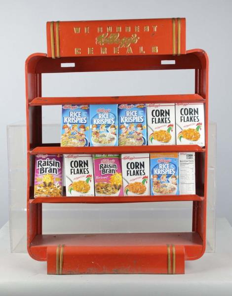 Kellogg s Cereals Tin Countertop Product Display This red and