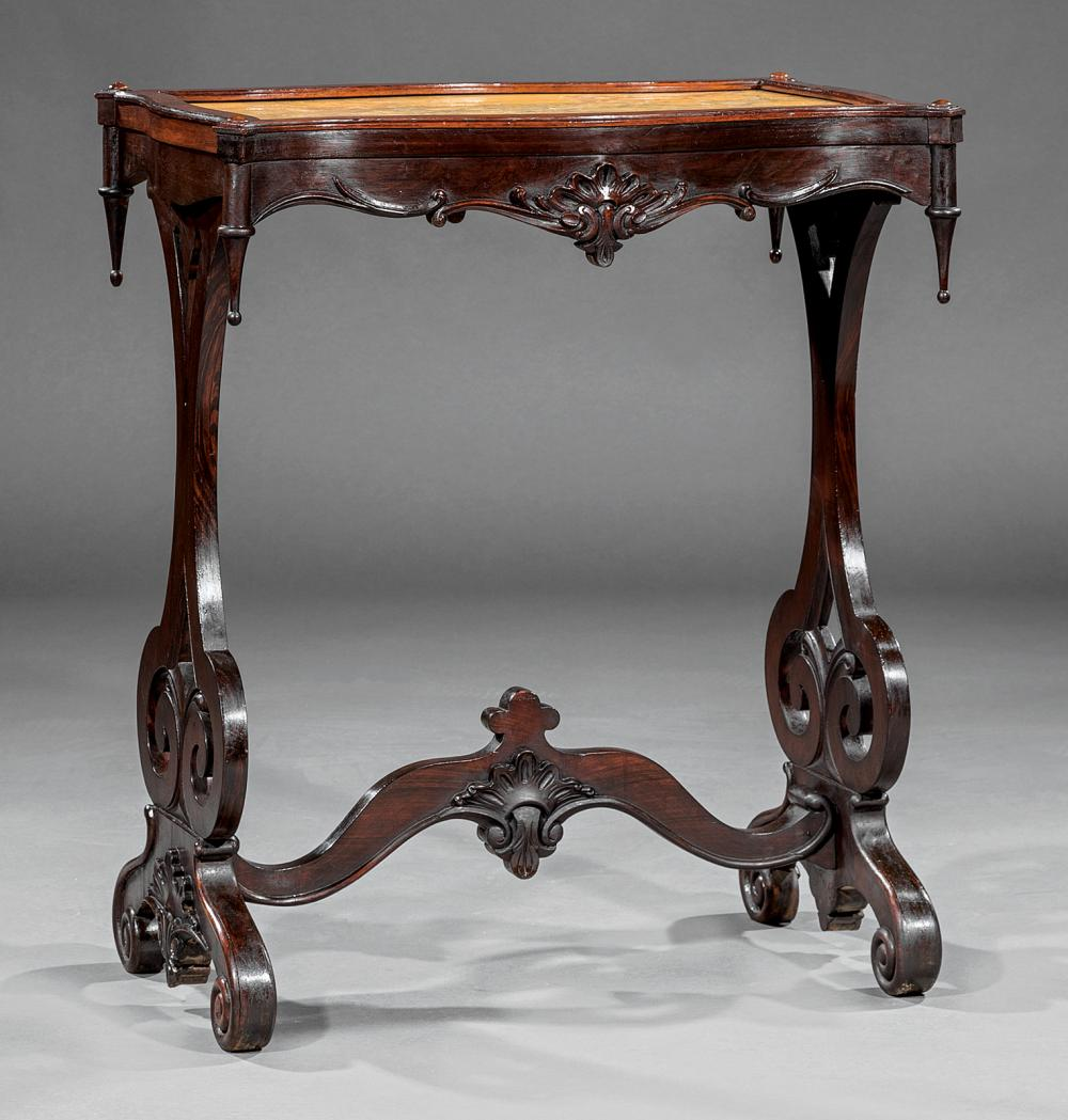 American Gothic Carved Rosewood Table mid 19th c probably New