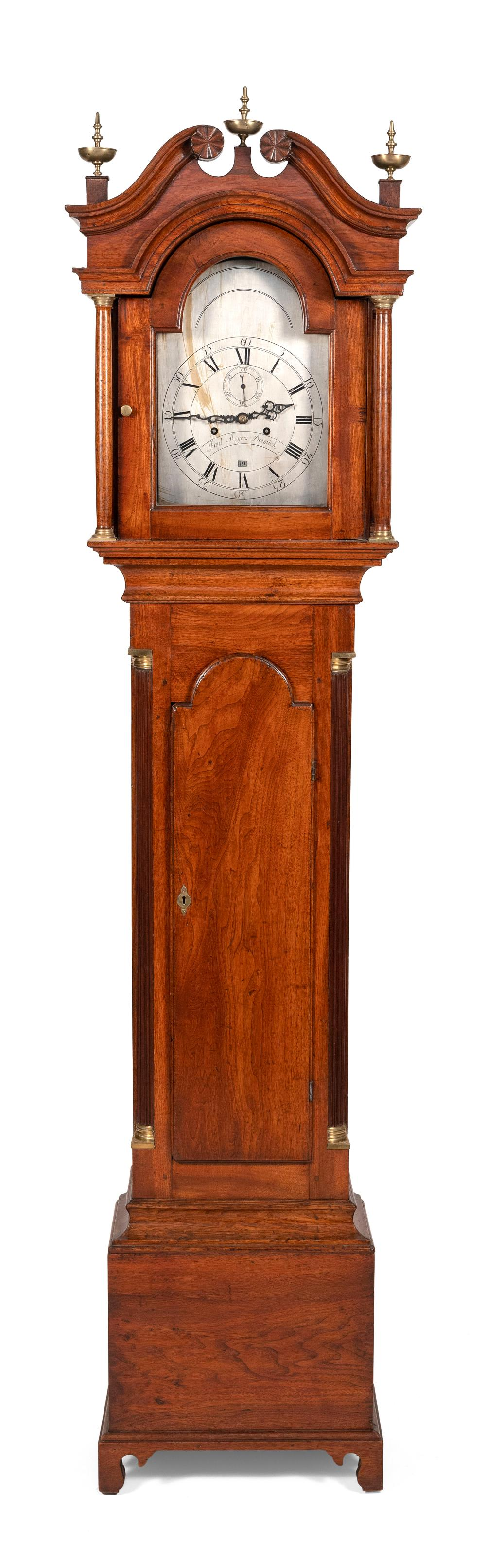 PAUL ROGERS TALL CASE CLOCK BERWICK MAINE LATE 18TH EARLY
