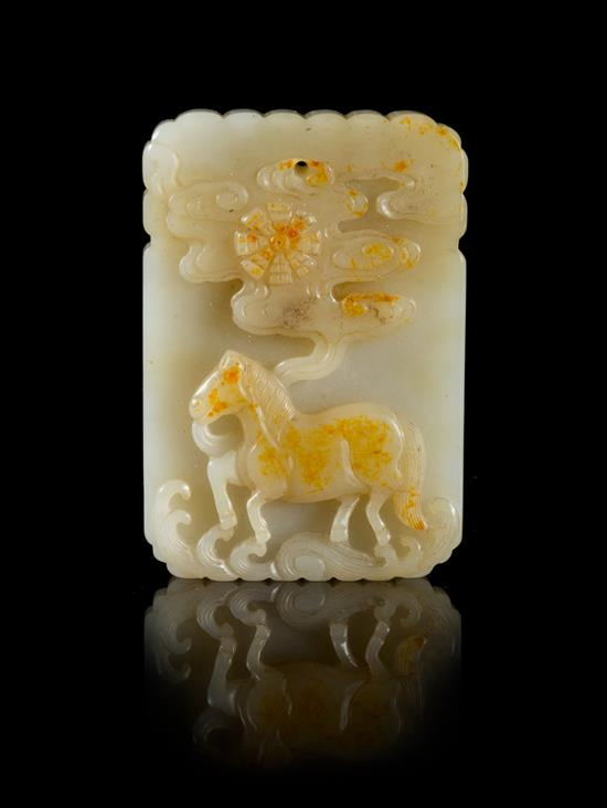 Sale 487 Lot 302 A White Jade Plaque of an