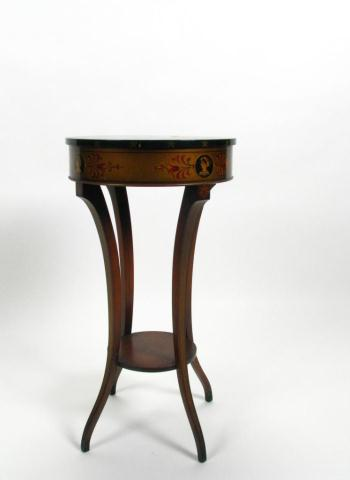 Traditional Style Fern Stand with inlaid and paint decorated finish