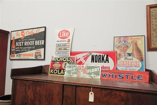 SEVEN BEVERAGE ADVERTISING SIGNS Drink Certified Pure Whistle tin sign