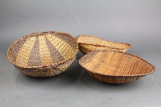 lot of 3 Native American basketry scoops or sifters lot